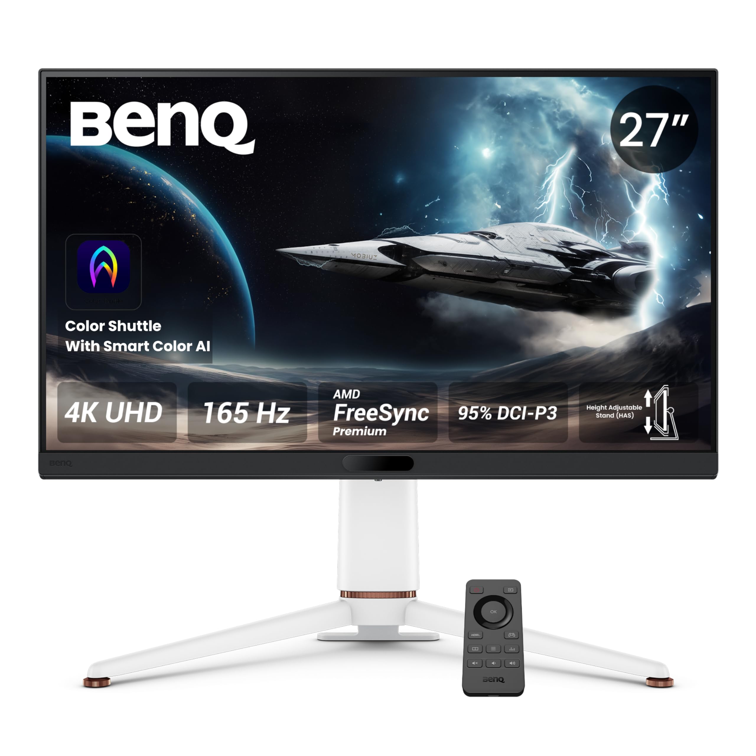BenQ MOBIUZ EX271U 27” 4K UHD 165Hz Gaming Monitor, 1ms GtG, AMD